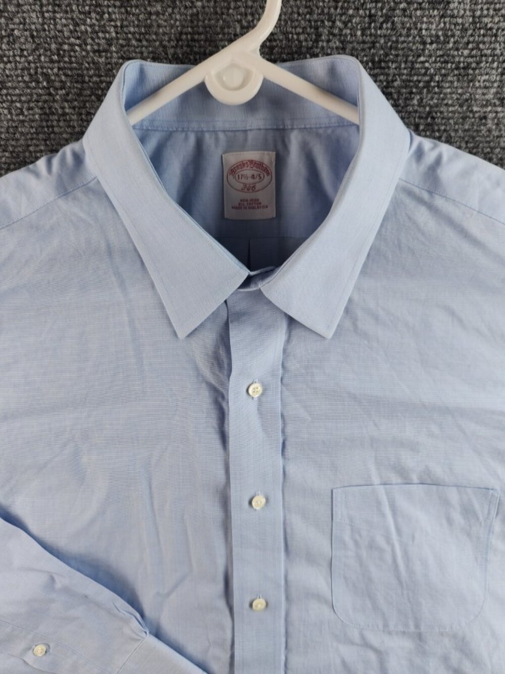Brooks Brothers 17.5 34/35 Non-iron Blue Long Sleeve Button Up Shirt All Cotton